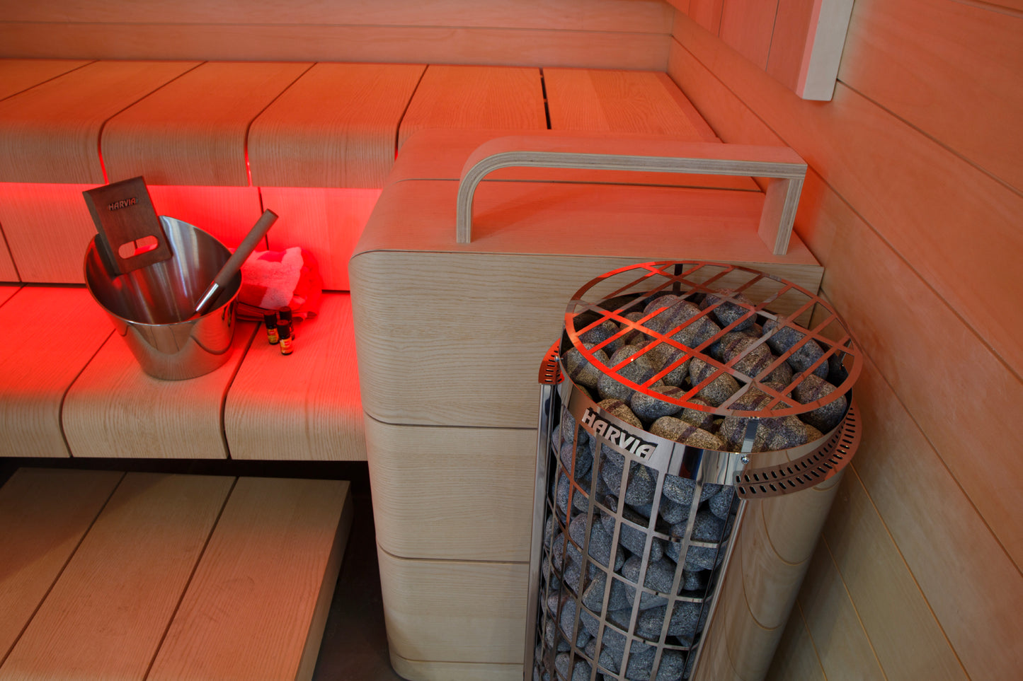 Cilindro Half Series Stainless Steel Sauna Heater - External Controls, 240V 1PH