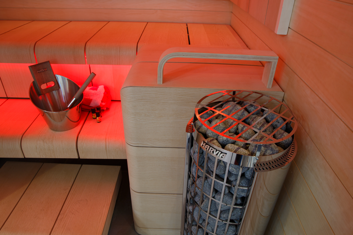 Cilindro Half Series Stainless Steel Sauna Heater - External Controls, 240V 1PH